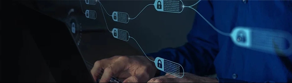 Engineer typing on a digital keyboard