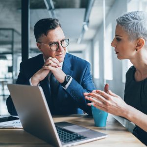 Business coworkers working together at office