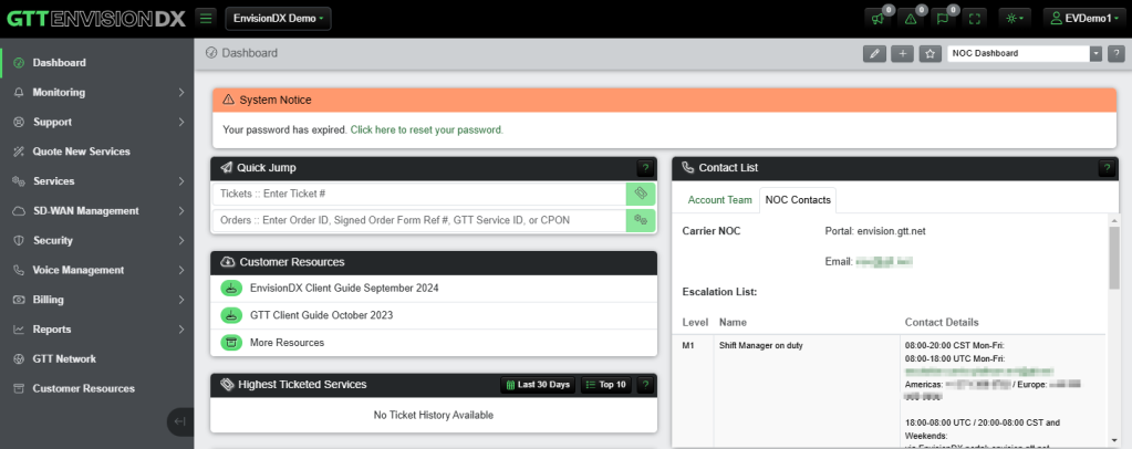 Dashboard di Envision